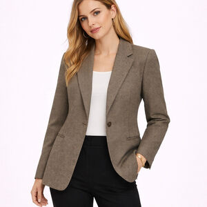 NWT Women's DKNY Brown & Black Houndstooth Blazer Size 6